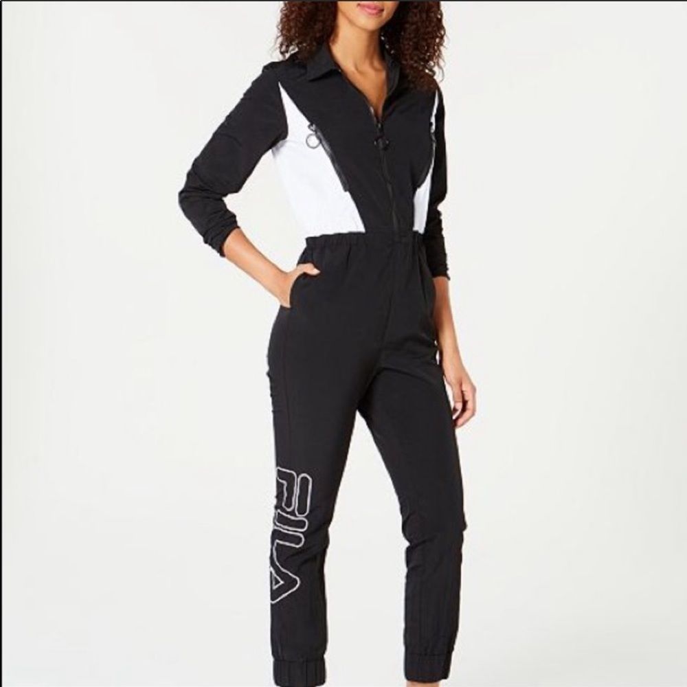Fila nylon flight suite- Black & White size small